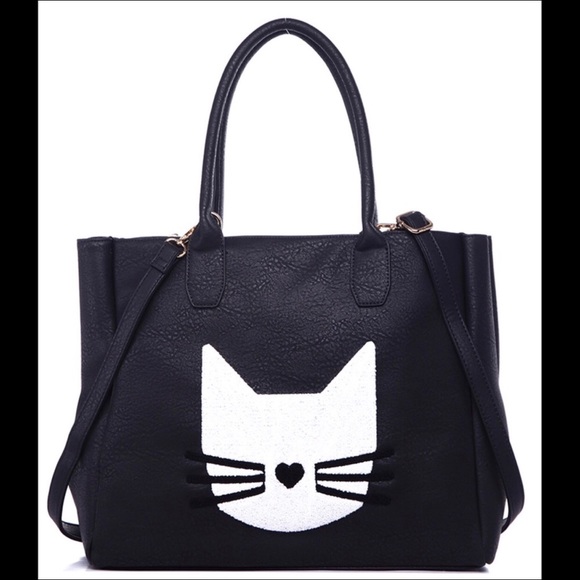 Silver Shades Shop Boutique Handbags - ❗️ FINAL PRICE ❗️Cute Black Cat Vegan Leather Tote